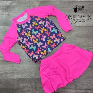 Aleumdr Rashguard Boyshort Skirted Tankini Swimsuit Size M